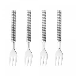 Conjunto 4 Garfos de Petisco de Aço Inox Espiral - Wolff - 1
