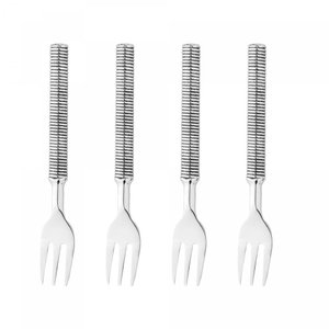 Conjunto 4 Garfos de Petisco de Aço Inox Espiral - Wolff