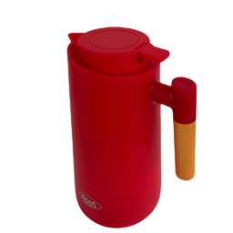Garrafa Térmica com Gatilho Wood 1l Chá/café Vermelho - 2