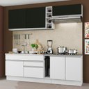 Ver imagem 1 de Armário de Cozinha Completa 220cm Branco/Branco/Preto Parma Madesa 03