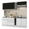 Armário de Cozinha Completa 220cm Branco/Branco/Preto Parma Madesa 03 - 3