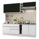 Ver imagem 3 de Armário de Cozinha Completa 220cm Branco/Branco/Preto Parma Madesa 03