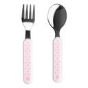 Ver imagem 1 de Kit Talher Infantil Colher e Garfo Inox Rosa/poás - Pimpolho