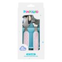 Ver imagem 2 de Kit Talher Infantil Colher e Garfo Inox Rosa/poás - Pimpolho