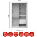 Ver imagem 5 de Guarda-Roupa Solteiro com Espelho 2 Portas de Correr Vivere Madesa