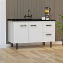 Ver imagem 1 de Gabinete Cozinha 2 Portas e 2 Gavetas 100% MDF Armário 144cm: Branco