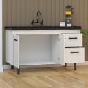 Ver imagem 3 de Gabinete Cozinha 2 Portas e 2 Gavetas 100% MDF Armário 144cm: Branco