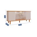 Ver imagem 3 de Buffet para Sala de Jantar 2 Portas Ripado Mdf 2 Portas de Vidro Janice Cimol Cinamomo/off White