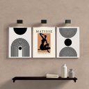 Ver imagem 1 de Kit 3 Quadros Minimalistas para Sala matisse 33x24cm:madeira Branca