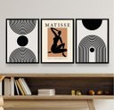 Ver imagem 2 de Kit 3 Quadros Minimalistas para Sala matisse 33x24cm:madeira Branca
