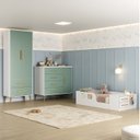 Ver imagem 1 de Quarto Infantil com Guarda-Roupa 2 Portas 2 Gavetas com Cômoda e Cama Magia Espresso Móveis Rosa/Bra