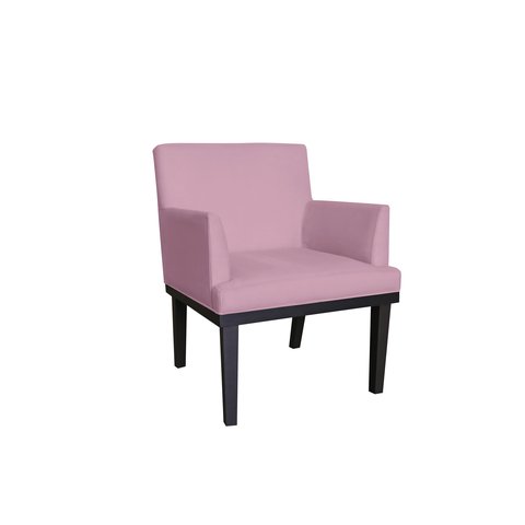 Poltrona Decorativa Vitória Suede Rosê Pés Madeira Mz Decor