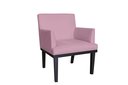 Ver imagem 1 de Poltrona Decorativa Vitória Suede Rosê Pés Madeira Mz Decor