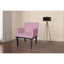 Ver imagem 3 de Poltrona Decorativa Vitória Suede Rosê Pés Madeira Mz Decor