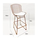 Ver imagem 6 de Banqueta Alta Bertoia cobre assento branco altura 70cm - Direto de Fábrica
