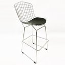 Ver imagem 3 de Kit 2 Banquetas BERTOIA cromada assento preto altura 70cm - Direto de Fábrica