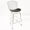 Ver imagem 2 de Kit 3 Banquetas BERTOIA cromada assento preto altura 70cm - Direto de Fábrica