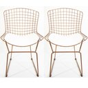 Ver imagem 1 de Kit 2 Cadeiras para cozinha BERTOIA cobre assento branco - Direto de Fábrica