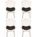 Ver imagem 1 de Kit 4 Cadeiras para cozinha BERTOIA cobre assento preto - Direto de Fábrica