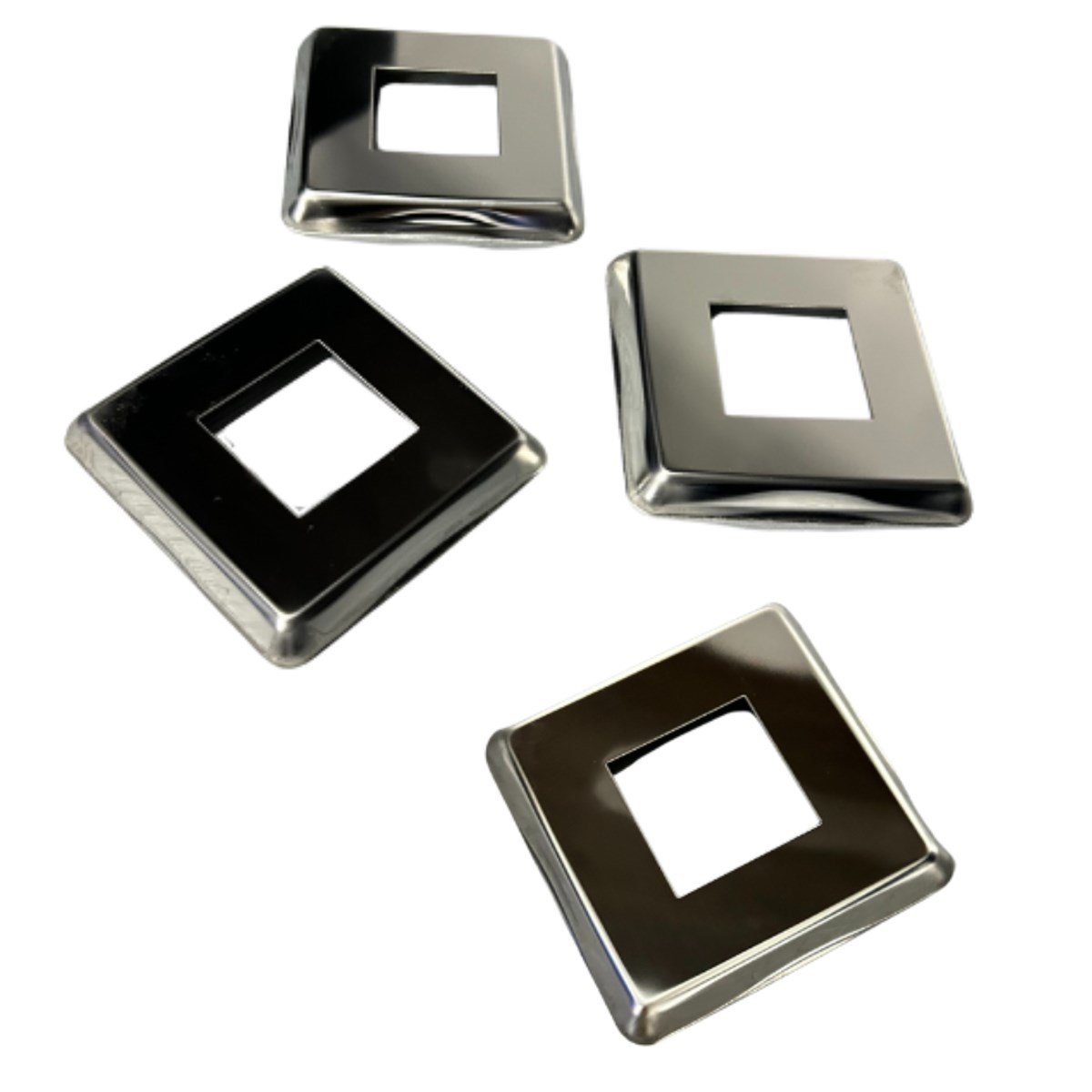 Jogo 4 Canoplas Quadrada Estampada 50x50mm Inox 304 Polido - 1