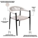Ver imagem 5 de Cadeira Decorativa para Área Gourmet Base Preto Corda Náutica Nevada R01 Amêndoa - Lyam Decor