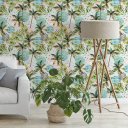 Ver imagem 2 de Papel de Parede Tropical Coqueiros e Folhagens - 3,0x0,5m