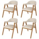 Ver imagem 1 de Kit 4 Cadeiras de Jantar e Estar Living Estofada Nadja L02 Linho Palha - Lyam Decor