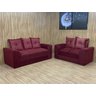 Sofá 2 e 3 Lugares Vinho 600 Porto - 1