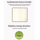 Ver mais imagens de Cama Solteiro 2 Gavetas Madeira Maciça Beauty Branco/Lavado