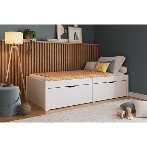 Cama Solteiro 2 Gavetas Madeira Maciça Beauty