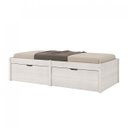 Ver imagem 2 de Cama Solteiro 2 Gavetas Madeira Maciça Beauty Branco/Lavado