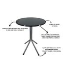 Ver imagem 3 de Mesa Bistrô Baixo Cinza com Tampo Redondo Preto