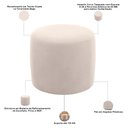 Ver imagem 5 de Puff Redondo 50cm Sala de Estar Living Coliseu W01 Suede Bege - Lyam Decor