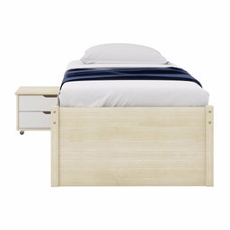 Cama Solteiro 1 Mesa de Cabeceira, 3 Gavetas e Nichos Madeira Maciça Charme Inter Link - 5