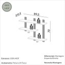 Ver imagem 3 de Conjunto 2 Nichos de Parede 85x70cm em Mdf Freijó Preto Fosco Pradel