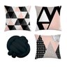 Kit 4 Almofadas Decorativas Escandinavo Rosa Com Uma De Nó Preto - 1