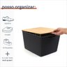 Caixa Organizadora com Tampa de Bambu 18 Litros Ecoa Cinza - 3