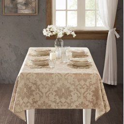Toalha de Mesa 6 Lugares 150 x 220 cm Toscana Florença Bege - 1