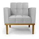 Ver imagem 6 de Poltrona Sala Decorativa Kit 2 Elisa Base Madeira Castanho Sintético Cinza D03 - D’Rossi