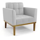 Ver imagem 5 de Poltrona Sala Decorativa Kit 2 Elisa Base Madeira Castanho Sintético Cinza D03 - D’Rossi