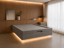 Ver imagem 2 de Cama Box Baú Casal Flutuante com LED, Encaixe para Colchão e Puxador Embutido:Cinza