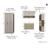 Guarda Roupa Dormitório Modulado Master Casal 1,58 m Queen - Avelã Rústico e Ártico Rústico - Lucian - 2