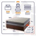 Ver imagem 2 de Conjunto Cama Box Super King c/ Molas Ensacadas Preston Marrom 193x203x71