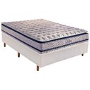 Ver imagem 1 de Cama Box Casal: Colchão Molas Ensacadas Paropas MasterPocket Blue + Base CRC Rústico Branco(138x188)