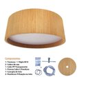 Ver imagem 2 de Lustre Pendente Madeira Redondo 70x20cm - Freijó