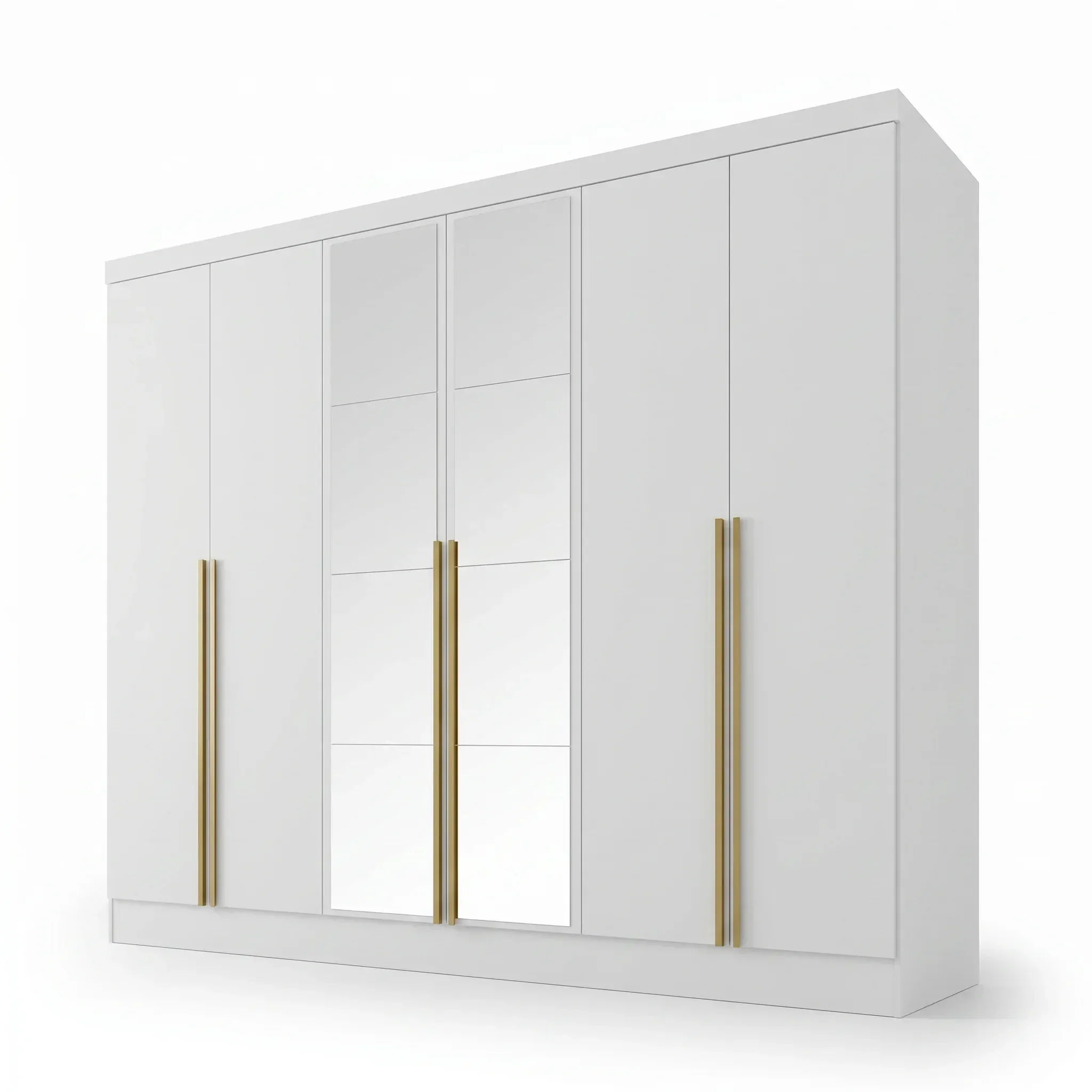 Ver mais imagens de Guarda-Roupa 100% MDF 6 Portas 3 Gavetas com Espelhos Lisboa Yescasa Branco