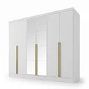 Ver mais imagens de Guarda-Roupa 100% MDF 6 Portas 3 Gavetas com Espelhos Lisboa Yescasa Branco