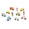 Carrinhos e Placas de Trânsito, da Tooky Toy - Brinquedo de Madeira, Conjunto, Cidade - Cód. Tk881 - 2