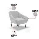 Ver imagem 6 de Kit 01 Namoradeira 02 Lugares e 02 Poltronas Giovana Suede Cinza Pés Palito De Ferro - D’Rossi