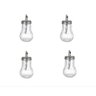 Kit de 4 Potes de Açucar de Vidro com Tampa de Aço Inox 210ml - 1